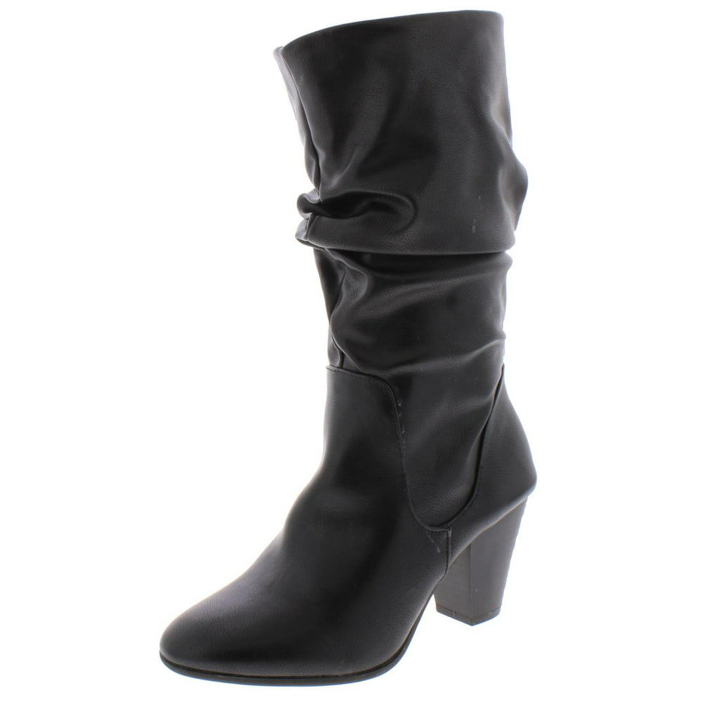 Esprit - Esprit Womens Oliana Faux Leather Slouchy Mid-Calf Boots Black ...