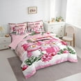 thumbnail image 3 of jejeloiu Lovely Xmas Snowman 7pcs Bedding Comforter Set,Merry Christmas Gifts Queen Bedding Sets,Pink White Green Queen Sheet Sets For Girls,Microfiber Bedroom Decor Reversible, 3 of 8