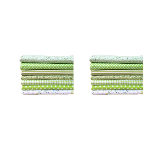 Bearachild 7 piezas de tela de algodón con estampado de flores verdes, surtido de costura y acolchado, tela para manualidades, juego de Kits de Type2 NO2 Bearachild CBP005436