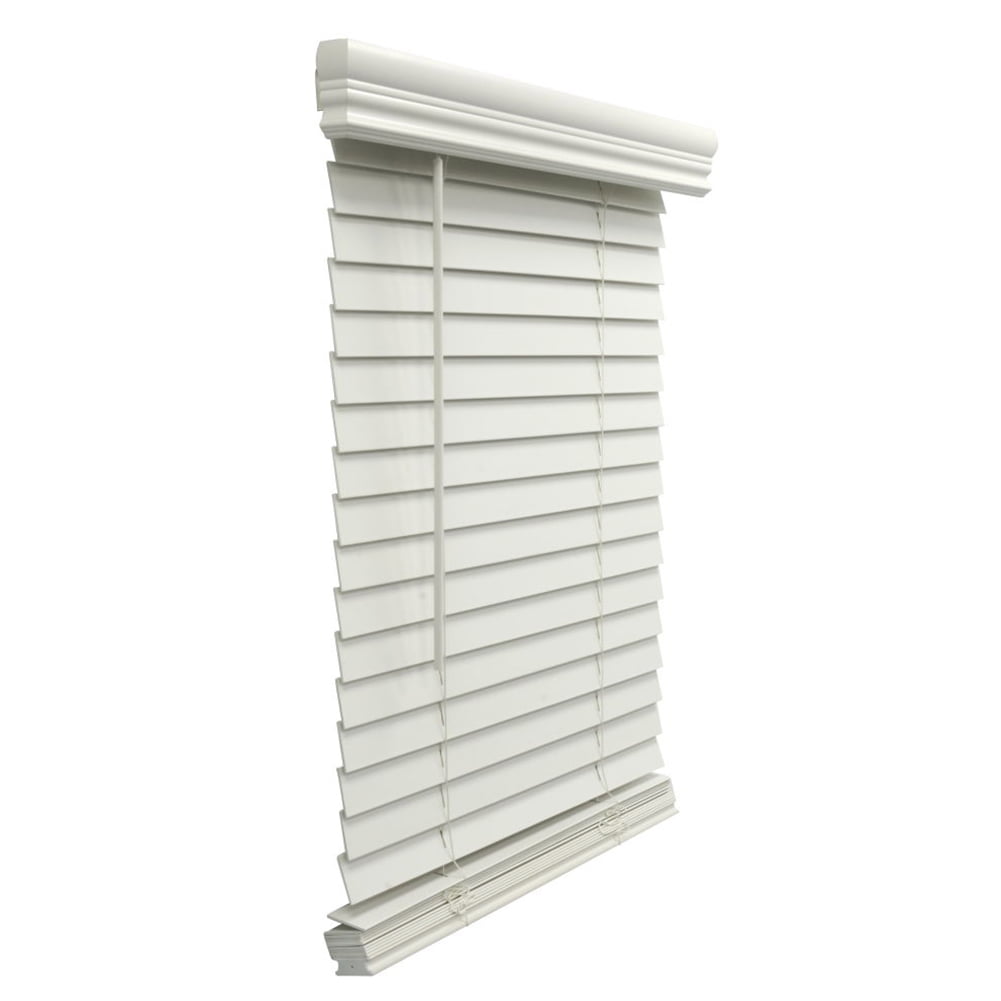 Kepooman 18" W X 48" H Indoor Faux Wood Venetian Horizontal Blinds, Shade for Living Room Bedroom Study Room, White