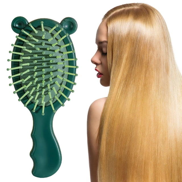 Fiudx Mini Cepillo para El Cabello con Diseño de Orejas de Gato, Ligero y Desenredante para Viajes, Cerdas Suaves, Solución para El Cuidado Del Cabello, Regalo para Niñas, Peinado para Llevar, Varios