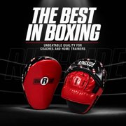 Ringside Apex Boxing Punch Mitts - Synthetic Leather Focus Pads, White/Red