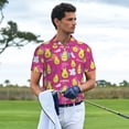 thumbnail image 5 of Balery Green Avocado Printed Men’s Short Sleeve Polo Shirt, Midweight Men's Shirt,Golf Polo shirts -Medium, 5 of 8