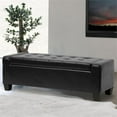 thumbnail image 2 of Pemberly Row Leather Tufted Storage Ottoman Bench in Black Finish, 2 of 5