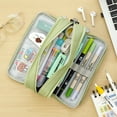 thumbnail image 3 of CICIMELON Large Capacity Pencil Case 3 Compartment Pen Pouch Bag for  Adults Men Women (Green), 3 of 7