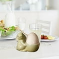 thumbnail image 5 of Ceramic Breakfast Tray - Cute Green Animal Design Tabletop Decor for Living Room & Dining Room, Versatile Food Holder, Elegant Dining Ceremony Accessory, 8.8x6.5cm, 5 of 6