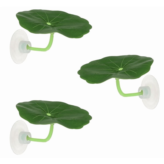 Fish Tank Decor 3 Pack Artificial Lotus Leaf Betta Rest Leaf with Suction Cup Simulation Plant for Aquarium Landscape Decoration