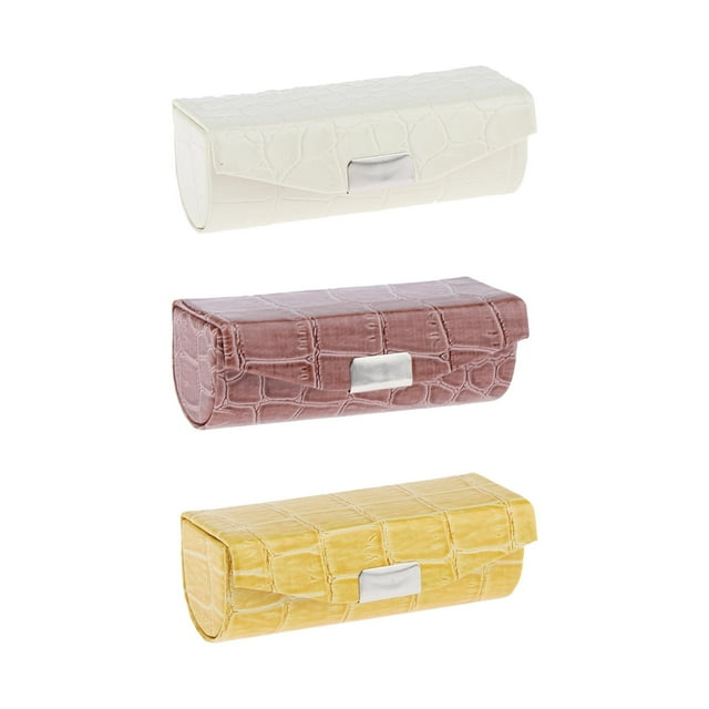 Estuche de pintalabios con espejo,Monedero porta pintalabios,Estuche para pintalabios,Estuche de pintalabios,Caso,Titular de la caja de lápiz labial,Estuche con Blanco y amarillo y marrón jinwen Estuche de pintalabios con espejo