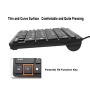 Anself Mini Wired USB Keyboard 78 Keys Small Waterproof Keyboard for Notebook PC Desktop Computer Office