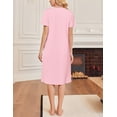 thumbnail image 5 of Ekouaer Cotton Nightgowns for Women Short Sleeve House Dress Pleated Night Gown Button Sleep Shirt Ladies Nightdress, 5 of 6