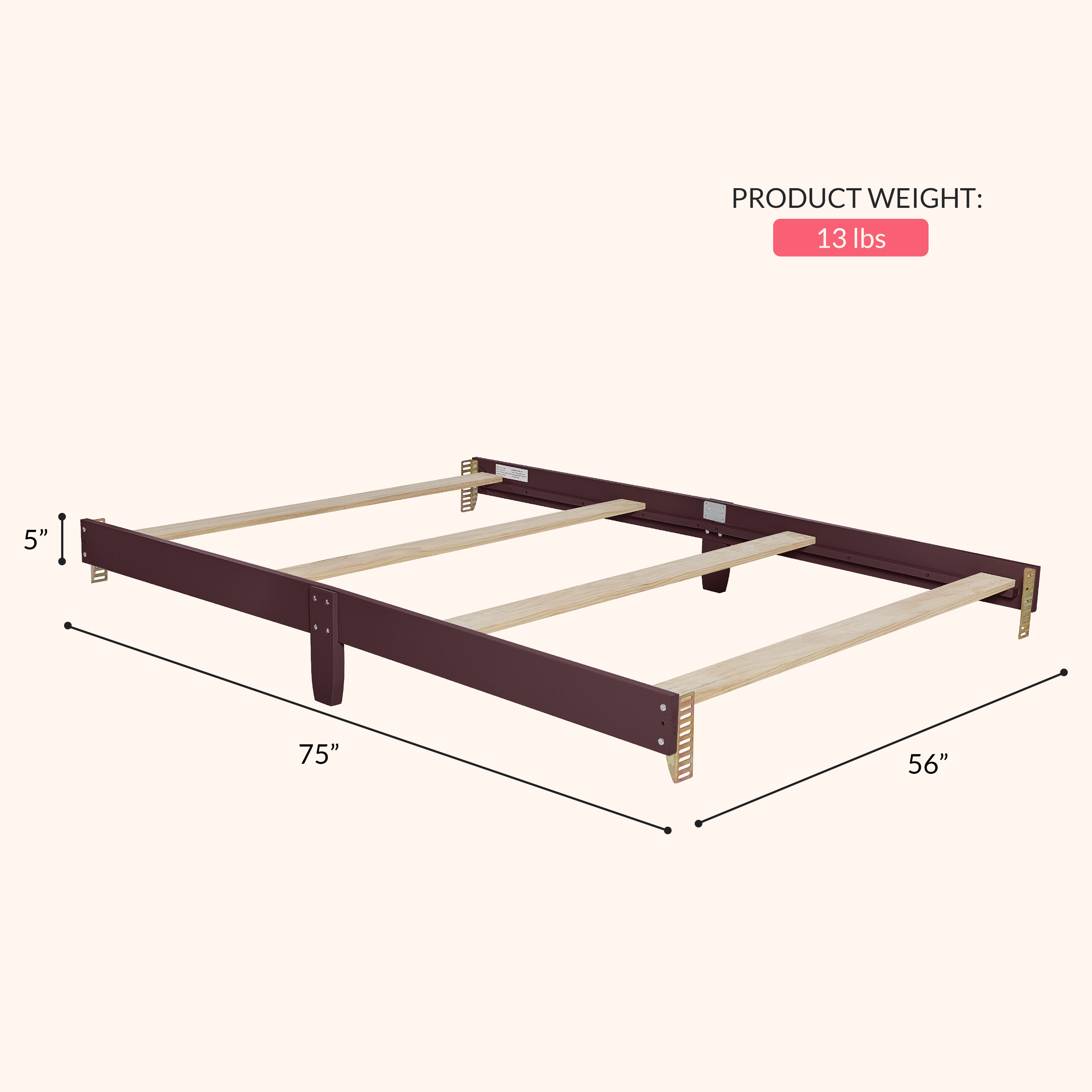 Dream on Me Universal Bed Rail, Cherry
