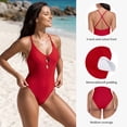 thumbnail image 3 of RELLECIGA Women's V Neck Cutout One Piece Swimsuits Sexy Monokini Swimsuits Bathing Suits, 3 of 13
