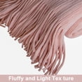 thumbnail image 4 of Ntbay Acrylic Knitted Throw Blanket with 7" Tassels, Lightweight and Soft Cozy Decorative Woven Blanket for Travel, Couch, Bed, Sofa, 51" x 67", Light Pink Striped, 4 of 6