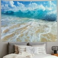 thumbnail image 2 of Nawypu  Wave Tapestry, Beach Foamy Waves on Empty Sea Shore Holiday Theme Serene Coastal, Fabric Wall Hanging Decor for Bedroom Living Room Dorm, Sand Blue, 2 of 6