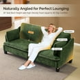 thumbnail image 3 of Ktaxon 84" Sofa, Linen Fabric Deep Seat Couch with Lumbar Pillows, Oversized Loveseat for Small Spaces, Living Room Green, 3 of 8