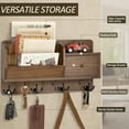 thumbnail image 4 of Key Holder Wall Mount Mail Organizer Wall Mount with Storage Hooks and Drawer for Modern Farmhouse Decor Mail Organizer Wall Mounted for Rustic Apartment Essentials (), 4 of 6