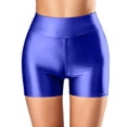 thumbnail image 5 of HXWCHs Glam Satin High Waist Fit Shorts for Nightlife with Sleek Shine and Elegant Finish XXL Blue, 5 of 7