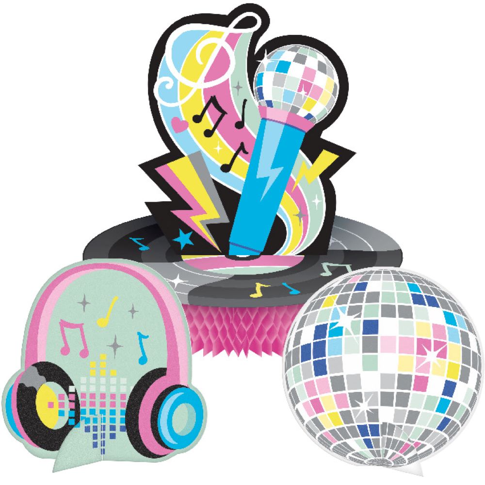 Birthday Beats Disco Party Tableware and Decor Set, Serves 8