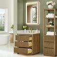 thumbnail image 4 of Navan 30"  Wood Vanity in Weathered Brown with Engineered Stone Top No Mirror, 4 of 16