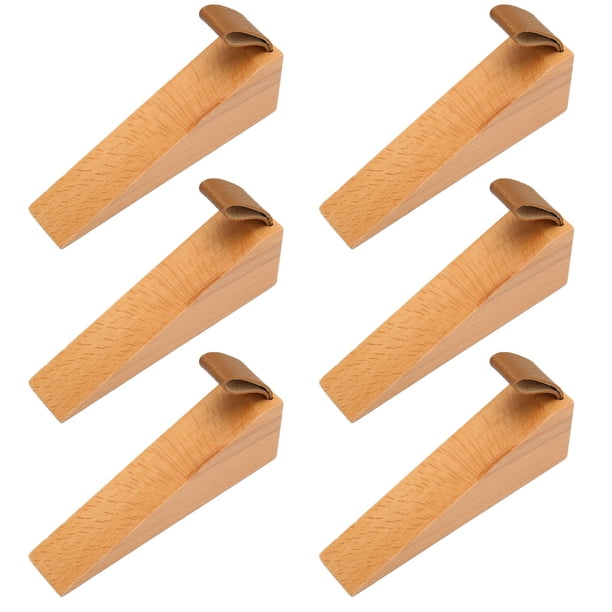Tapón de la Puerta de Madera, Tope de Puerta de Puerta Brillante y Resistente Duradero Cuña 6 PCS de Madera Compacta Pequeña Para El Hogar