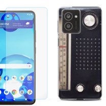 For HMD Vibe Shockproof Phone Case Cover with Tempered Glass Screen Protector, by OneToughShield - Vintage Radio