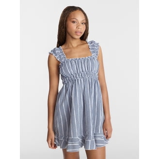 No Boundaries Lace Mini Dress Women's Fitted Floral Lace with Bow and Short  Cap Sleeves - Walmart.com