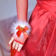 thumbnail image 2 of CSChome Gants en Résille de Noël Rouges Sans Doigts - Accessoires de Performance de Scène Haute Élasticité, 2 of 6
