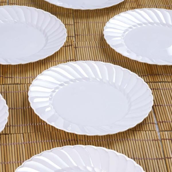 Efavormart Flaired Round BPA Free Disposable Plastic Plate Dinner
