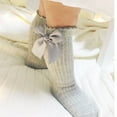 thumbnail image 5 of 0-4 Ans Bébé Filles Genou Haut Bas Coton Arc Genou Serré Chaussettes Solides Ensemble de Ruban, 5 of 5