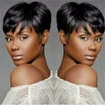 thumbnail image 2 of HGWXX7 wigs for women human hair Brazilian Short Hair Wigs For Black Women Short Cuts Wigs For Black Women Short Straight Black Ladies Wigs, 2 of 5