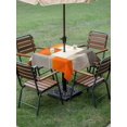 thumbnail image 5 of Burnt Orange Beige Outdoor Tablecloth with Umbrella Hole, Abstract Modern Oil Painting Geometric Spillproof Waterproof Outdoor Table Cover, Patio Tablecloths for Party/Garden/Picnic, Square 54"x54", 5 of 9