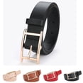 thumbnail image 5 of Large Fashion Belts for Women Dresses Fashion Waist Belt Leather Belts with Gold Buckle for Women Silver Buckle Women Skinny Belts for Dress Pants Thin Belts for Women Silver Buckle,Brown, 5 of 6