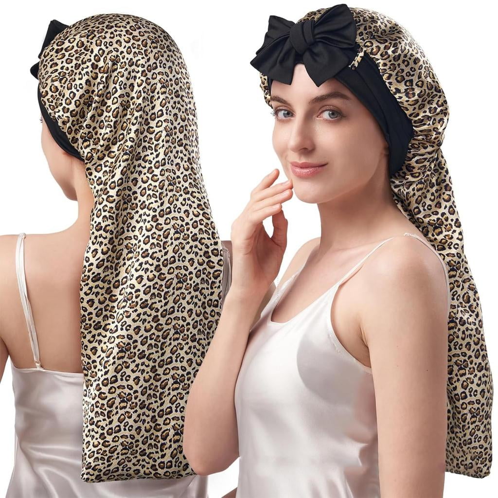 Giaone Women Silk Night Cap Hair Bonnet Elegant Headwear Sleeping Hat Night Hat