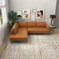 thumbnail image 7 of Harmon Pillow Back Genuine Leather Upholstered Left-Facing Sectional in Tan, 7 of 7