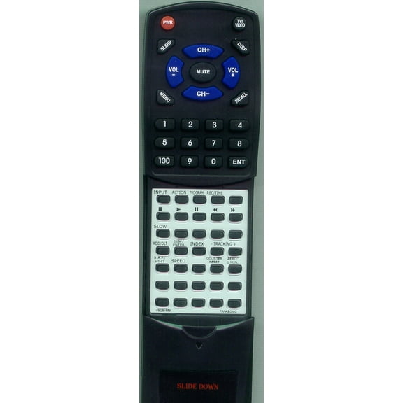 Replacement Remote for PANASONIC RTVSQS1559, VSQS1559, NVHD8060PX, PV8453, PV8451K, PV8451, PV8450