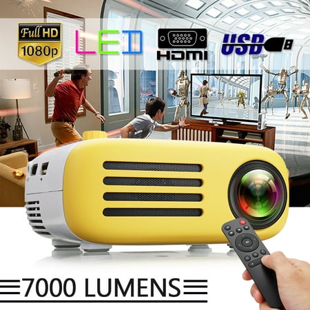 7000 Lumens 1080P Mini LED HD Projector Home Cinema Theater Video Multimedia (Best Hd Projector Under 1000)