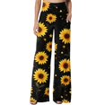 thumbnail image 4 of Wide Leg Pants for Women Flowy Printed High Waisted Palazzo Pants Summer Beach Casual Trousers Vacation Clothes with Pockets, 4 of 6