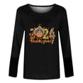 thumbnail image 4 of Frostluinai Long Sleeve Shirt for Women Cute Turkey Crew Neck Tops Thanksgiving Funny Letter Print T Shirts Comzy Soft Tunic Shirts, 4 of 4