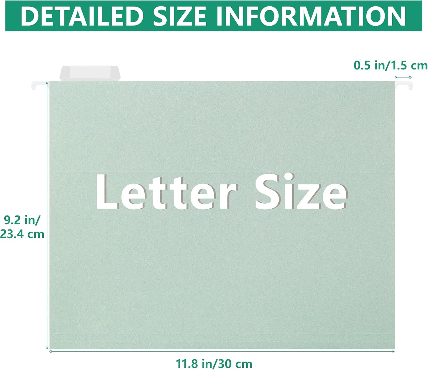 Letter Size Hanging File Folders,25 Pack Green Hanging Files in Assorted Colors,Designed for Home and Office Colored File Organization,25 per Box