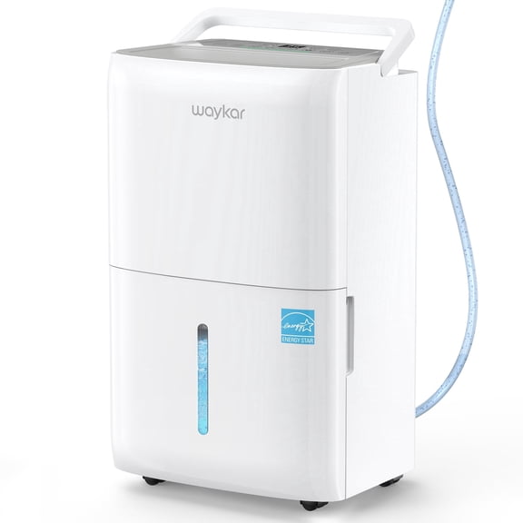 Waykar 150 Pint Commercial Dehumidifier with Pump, Energy Star, 7000 Sq. Ft. Basement High Capacity Dehumidifier with Drain Hose, 50 Pint DOE Energy Star