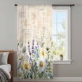 thumbnail image 4 of Spring Daisy Sheer Curtains 63 Inches Long, Elegant Pastoral Flowers Watercolor Light Filering Curtains, Breathable Simi Curtain Privacy Drapes for Living Room Bedroom Lightweight Window Treatment, 4 of 9