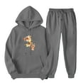 thumbnail image 1 of ZVAVZ 2 Piece Outfits Sweatshirt 2025 Lady Colorful Heart Print Sweatsuit Sets Hooded Drawstring Pullover Tops Fashion Long Pants Lounge Set Tracksuit, 1 of 6