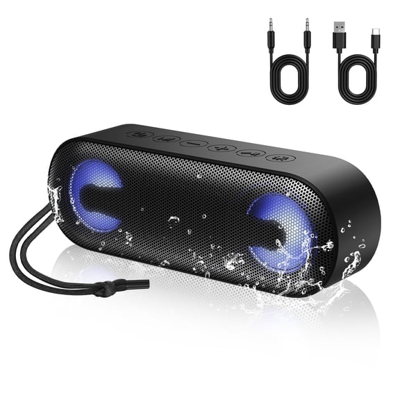 Portable Bluetooth Speaker IPX7 Waterproof, 30W HD Stereo Sound Wireless Speaker Bluetooth 5.4, Deep Bass, 30H Playtime, TWS Pairing, 6 RGB lights, Speakers for Home/Party/Outdoor, Gift Ideas