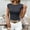 *Dark Gray, variant on Womens Cap Sleeve Crew Neck Ribbed Knit T Shirt ,Summer Casual Slim Fit Basic Tees Coffee,Womens Plus M