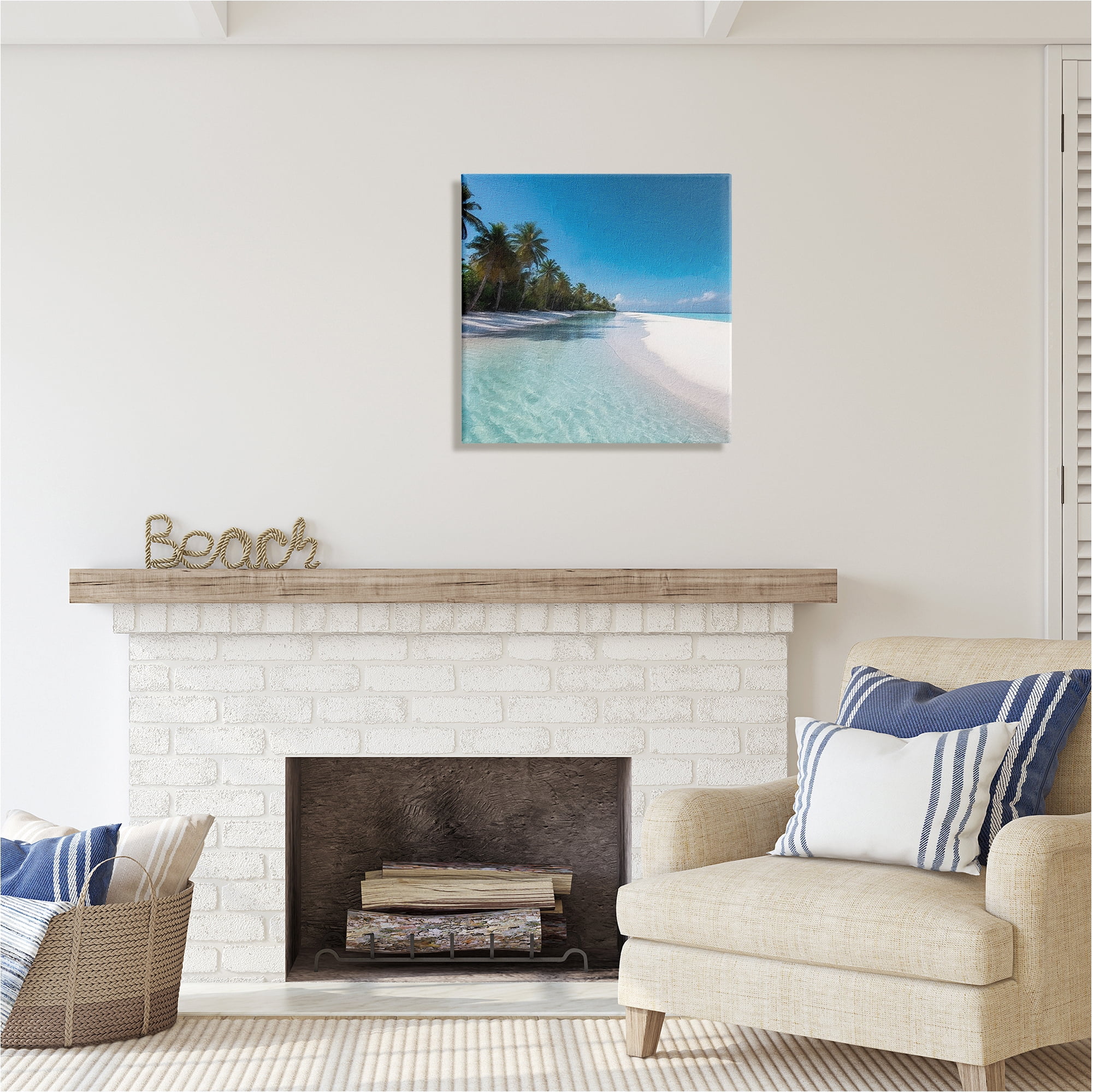 Stupell Industries Summer Tropical Beach Landscape Photography Gallery Wrapped Canvas Art Print Wall Art, 24 x 24