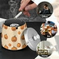 thumbnail image 4 of Yayeee Ashtray with Lid for Cigarette Smokeless Stainless Steel Home Ash Holder, Halloween Pumpkins Pattern, 4 of 7