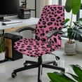 thumbnail image 2 of FKELYI Office Chair Cover Removable Computer Chair Slipcover Black Pink Leopard Print Stretch Fabric Swivel Chair Protector Covers for Boss Chair Armchair, Large, 2 of 6