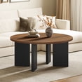 thumbnail image 4 of HOOBRO- Round Coffee Table, Walnut and Black with Symmetrically Arranged Legs, Smooth Surface for Easy Cleaning, Rounded Edges, for Living Room, Office BH88KF01, 4 of 10