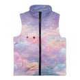 thumbnail image 4 of Xoenoiee Axolotl Cloud Print Warm Fuzzy Girls Fleece Vest Kids Toddlers Teens Sleeveless Outerwear Zipper Coats with Pockets Winter Spring Fall Jacket Fleece Vest Tops, Size 4T, 4 of 7