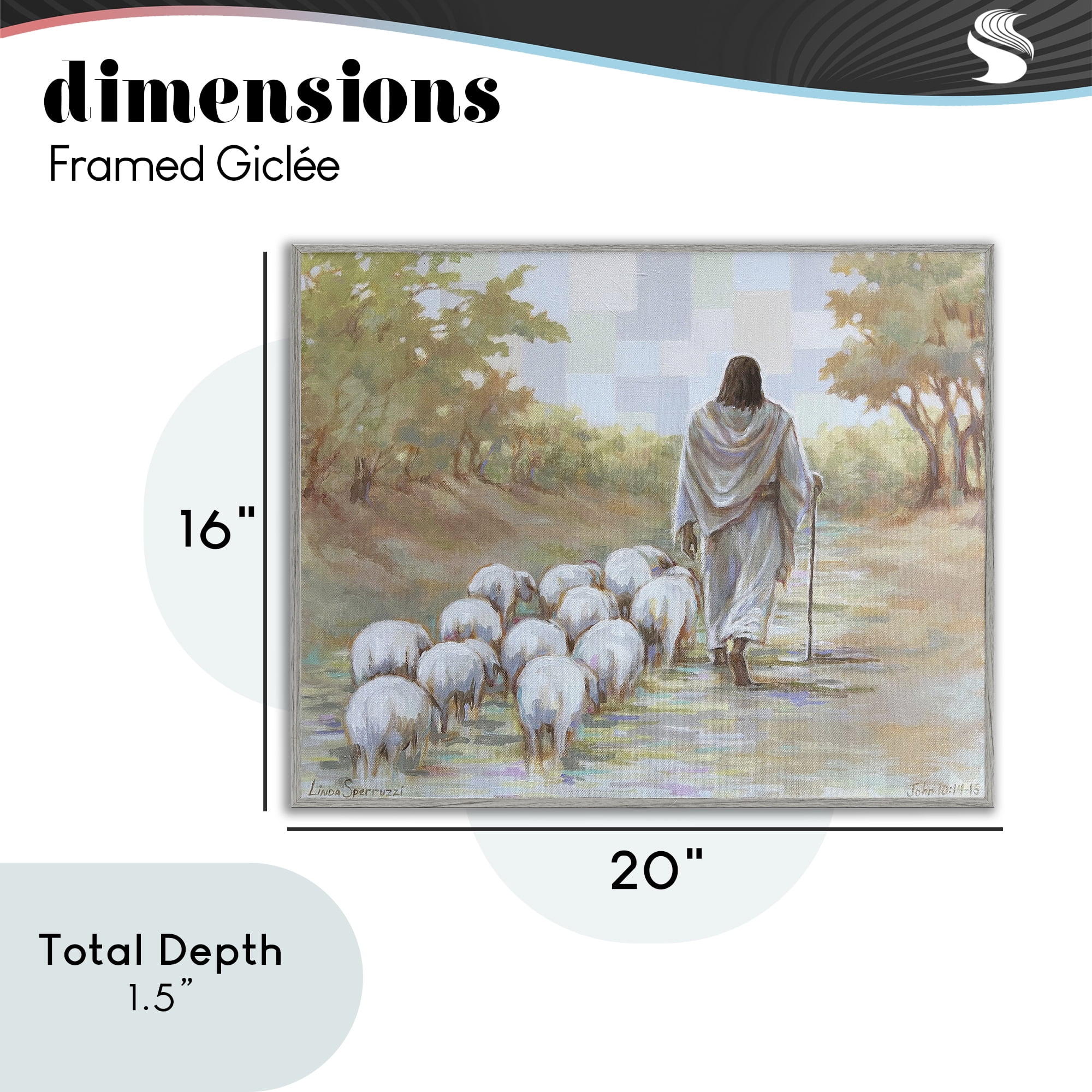 Stupell Industries Lead On Good Shepherd Gray Framed Giclee Art, design by Linda Sperruzzi